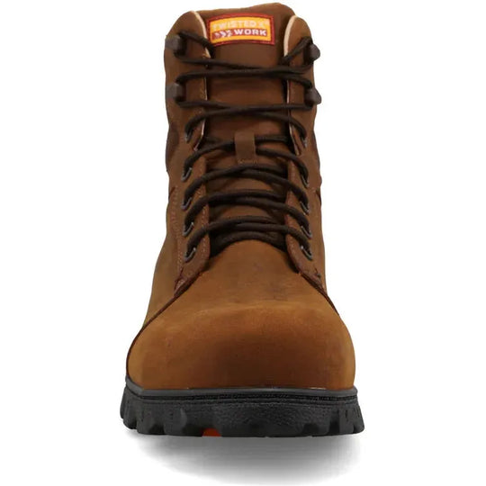 Twisted X Men's Classic 6" Nano Toe Lace Up Work Boot - Rustic Brown - MODNW01 - Overlook Boots
