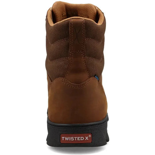 Twisted X Men's Classic 6" Nano Toe Lace Up Work Boot - Rustic Brown - MODNW01 - Overlook Boots
