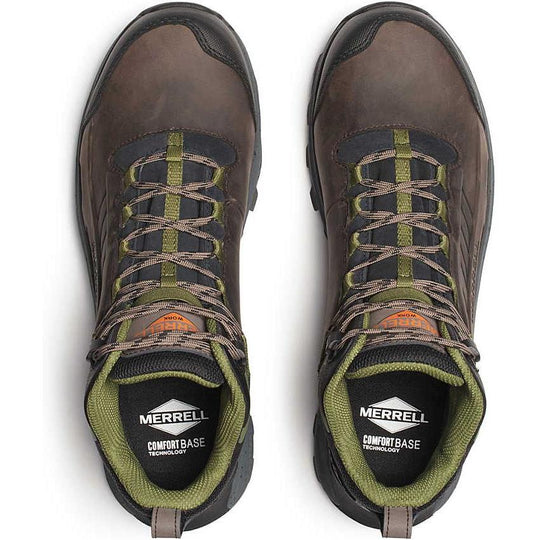 Merrell Work Men's Moab Speed 2 Mid Carbon Fiber Toe Waterproof Work Boot - Brown - J007897 - Overlook Boots