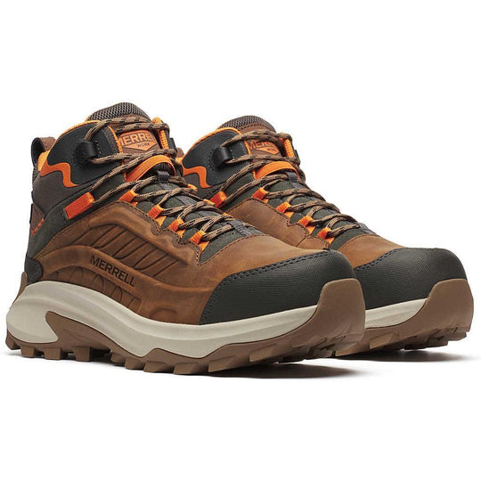 Merrell Work Men's Moab Speed 2 Carbon Fiber Waterproof Work Shoe - Brown - J007901W - Overlook Boots
