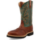 Twisted X Men's 12" Steel Toe Moisture Wicking Western Work Boot - Cognac Glazed Pebble & Dark Green - MSC0005 - Overlook Boots