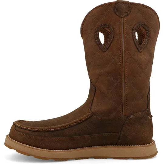 Twisted X Men's Iconic 11" Pull On Wedge Sole Slip Resistant Work Boot - Brown - MCBX001 - Overlook Boots