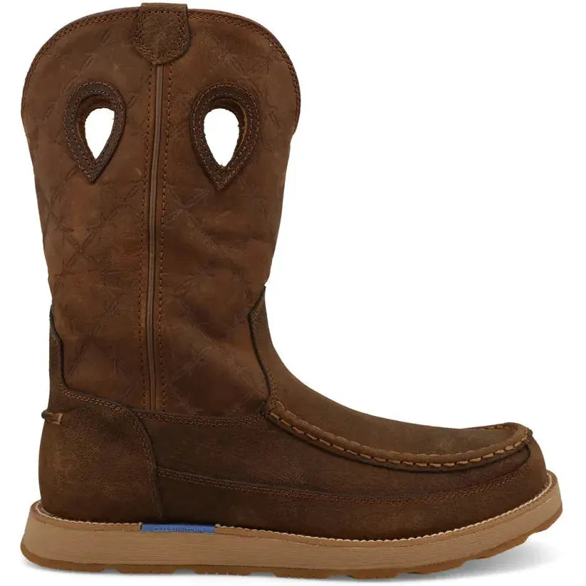 Twisted X Men's Iconic 11" Pull On Wedge Sole Slip Resistant Work Boot - Brown - MCBX001 7 / Medium / Brown - Overlook Boots