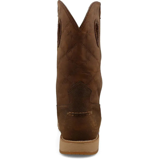 Twisted X Men's Iconic 11" Pull On Wedge Sole Slip Resistant Work Boot - Brown - MCBX001 - Overlook Boots
