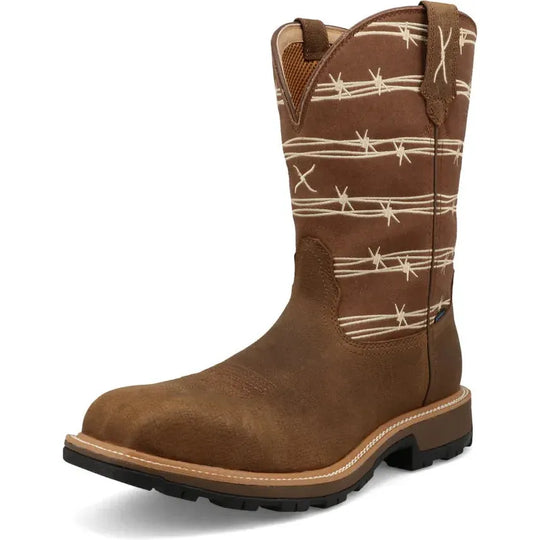 Twisted X Men's UltraLite X™ 11" Composite Toe Waterproof Pull On Western Work Boot - Bison & Mocha - MUNW003 - Overlook Boots