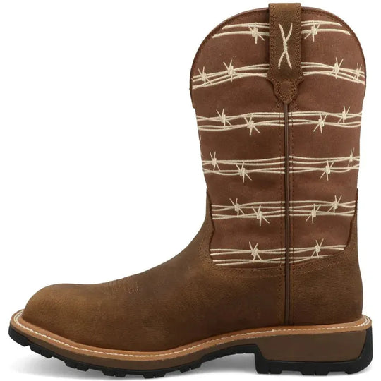 Twisted X Men's UltraLite X™ 11" Composite Toe Waterproof Pull On Western Work Boot - Bison & Mocha - MUNW003 - Overlook Boots