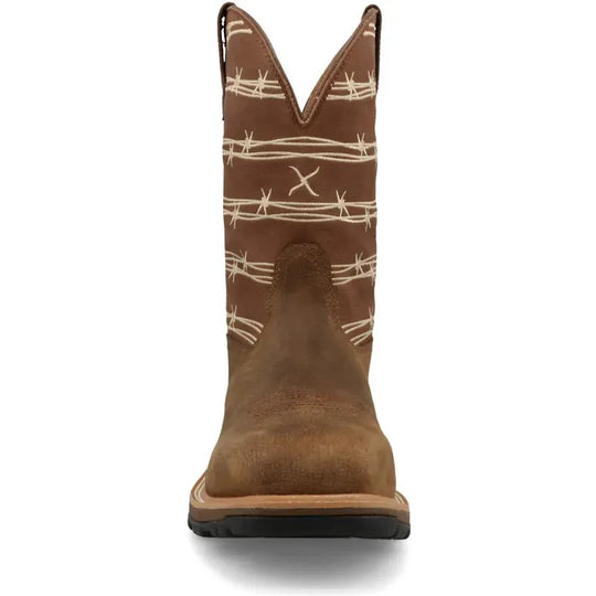 Twisted X Men's UltraLite X™ 11" Composite Toe Waterproof Pull On Western Work Boot - Bison & Mocha - MUNW003 - Overlook Boots
