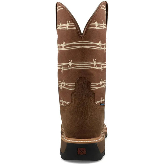 Twisted X Men's UltraLite X™ 11" Composite Toe Waterproof Pull On Western Work Boot - Bison & Mocha - MUNW003 - Overlook Boots
