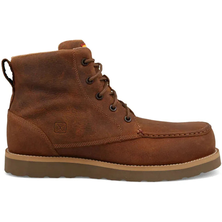 Twisted X Men's UltraLite X™ 6" Composite Toe Laces Wedge Sole Work Boot - Rawhide - MWWN002 7 / Medium / Brown - Overlook Boots