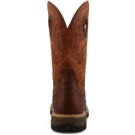 Twisted X Men's 12" Square Toe Pull On Western Work Boot - Ginger & Rust - MXB0011 - Overlook Boots