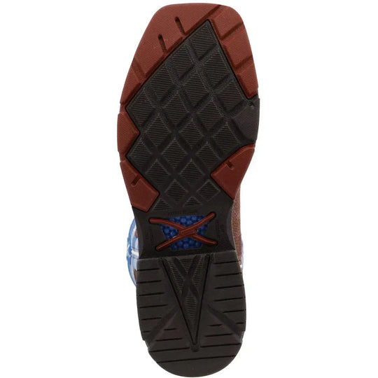 Twisted X Men's CellStretch 12" Alloy Toe Western Work Boot - Burgundy & Sky Blue - MXBA001 - Overlook Boots