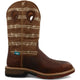 Twisted X Men's CellStretch 12" Alloy Toe Waterproof Pull On Western Work Boot - Rustic Brown & Lion Tan - MXBAW05 7 / Medium / Brown - Overlook Boots