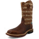 Twisted X Men's CellStretch 12" Alloy Toe Waterproof Pull On Western Work Boot - Rustic Brown & Lion Tan - MXBAW05 - Overlook Boots