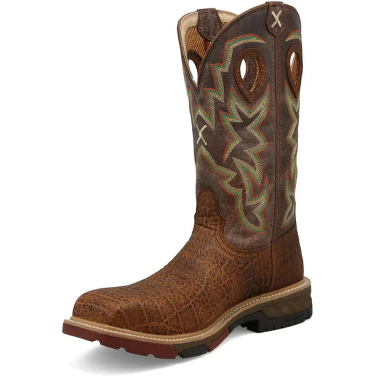 Twisted X Men's CellStretch 12" Composite Toe Pull On Western Work Boot - Tan - MXBN001 - Overlook Boots
