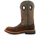 Twisted X Men's CellStretch 12" Square Toe Pull On Western Work Boot - Brown & Grey - MXBN005 - Overlook Boots