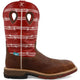 Twisted X Men's CellStretch 12" Composite Toe Waterproof Pull On Western Work Boot - Distressed Saddle & Ruby - MXBNW01 7 / Medium / Brown - Overlook Boots