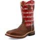 Twisted X Men's CellStretch 12" Composite Toe Waterproof Pull On Western Work Boot - Distressed Saddle & Ruby - MXBNW01 - Overlook Boots