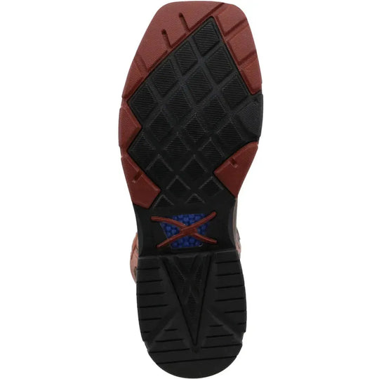 Twisted X Men's CellStretch 12" Composite Toe Waterproof Pull On Western Work Boot - Brown & Orange - MXBNW03 - Overlook Boots