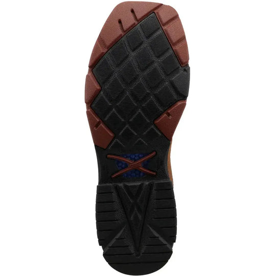 Twisted X Men's CellStretch 12" Composite Toe Waterproof Pull On Western Work Boot - Caramel Café & Green - MXBNW07 - Overlook Boots