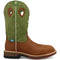 Twisted X Men's CellStretch 12" Composite Toe Waterproof Pull On Western Work Boot - Caramel Café & Green - MXBNW07 7 / Medium / Brown - Overlook Boots