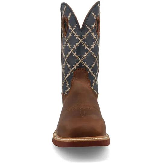 Twisted X Men's 12" Nano Composite Toe Waterproof Pull On Western Work Boot - Hazel & Navy - MXBNWM1 - Overlook Boots