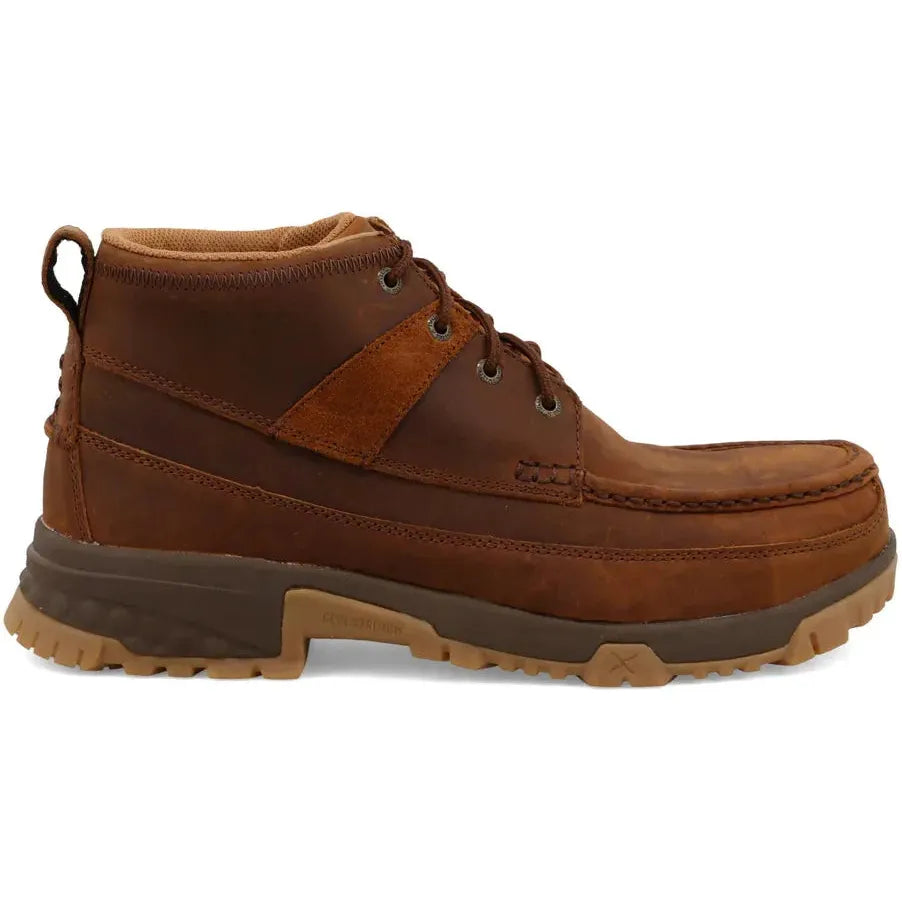 Twisted X Men's CellStretch 4" Composite Toe Lace Up Work Boot - Oiled Saddle - MXCC004 7 / Medium / Brown - Overlook Boots