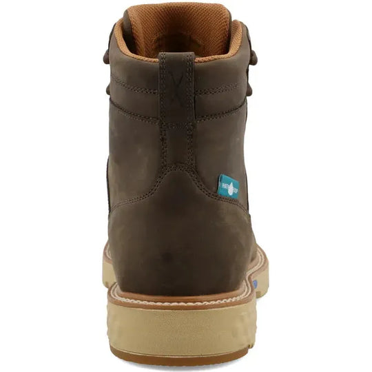 Twisted X Men's CellStretch 6" Composite Toe Waterproof Laces Work Boot - Shitake - MXCNW06 - Overlook Boots