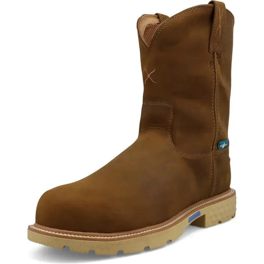 Twisted X Men's CellStretch 10" Composite Toe Waterproof Work Boot - Distressed Saddle - MXCNWM1 - Overlook Boots