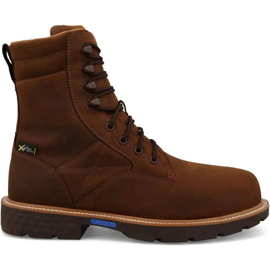 Twisted X Men's CellStretch 8" Composite Toe Waterproof Work Boot - Toffee - MXCNWM3 7 / Medium / Brown - Overlook Boots