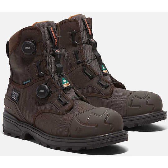 Timberland Pro Men's BOA Magnitude 8" Composite Toe Waterproof Work Boot - Dark Brown - TB0A66MKELE - Overlook Boots