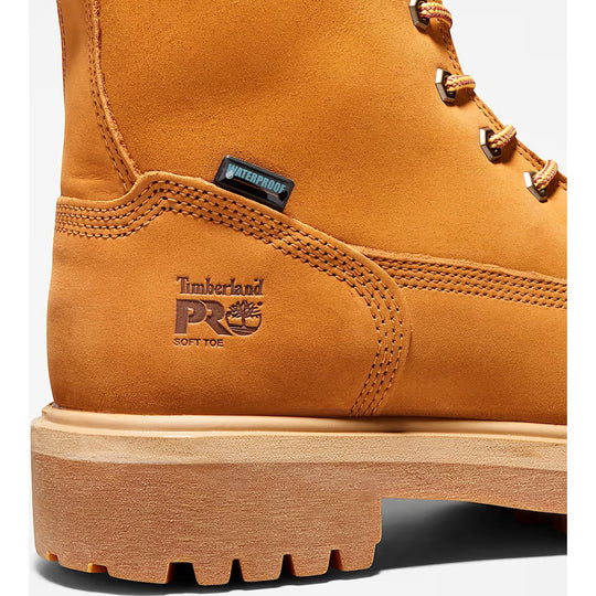 Timberland Pro Men's Direct Attach 8" Soft Toe Waterproof Work Boot- Wheat- TB126011713 - Overlook Boots