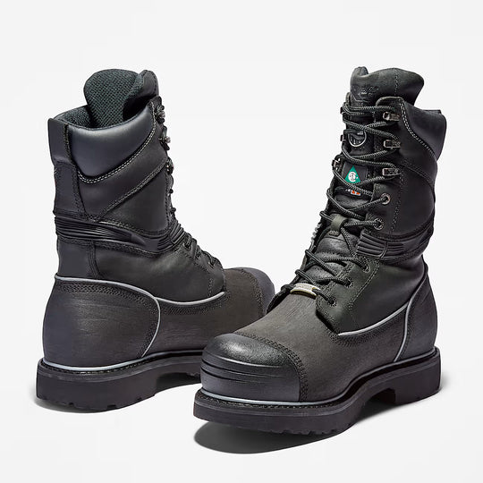 Timberland PRO Men's Gravel Pit 10" Steel Toe Waterproof 400G Insulated Met Guard Work Boot - Black - TB153531001 - Overlook Boots
