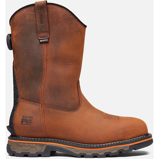 Timberland PRO Men's BOA True Grit Composite Toe Waterproof Pull-On Work Boot - Brown - TB0A66JQEM4 7 / Medium / Brown - Overlook Boots