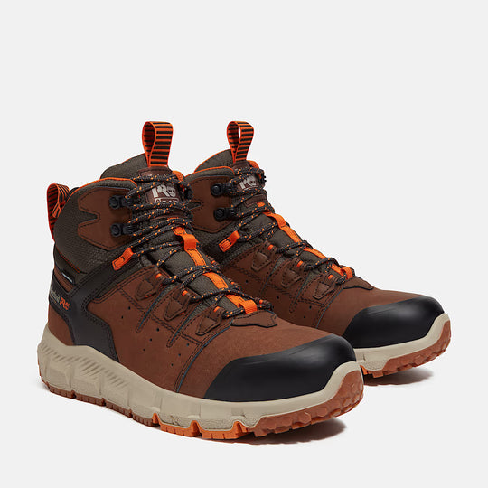 Timberland PRO Men's Tempe 6" Alloy Toe Waterproof Work Boot - Brown - TB0A67G3EPB - Overlook Boots