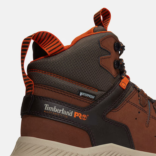 Timberland PRO Men's Tempe 6" Alloy Toe Waterproof Work Boot - Brown - TB0A67G3EPB - Overlook Boots