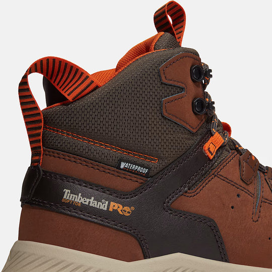 Timberland Pro Men's Tempe 6" Soft Toe Waterproof Work Boot- Brown- TB0A63WQEPB - Overlook Boots