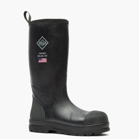 Muck Chore Flex Men's 15" Steel Toe Waterproof Rubber Work Boot - Black - MCHSDP00 - Overlook Boots