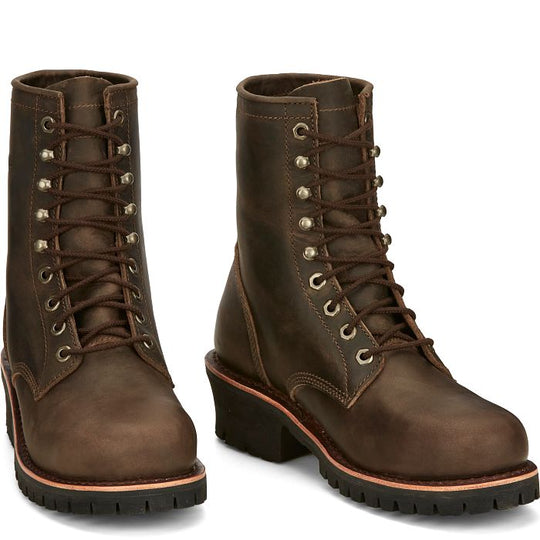 Chippewa Men's Classic 2.0 8" Steel Toe Lace Up Work Boot -Brown- NC2091 - Overlook Boots