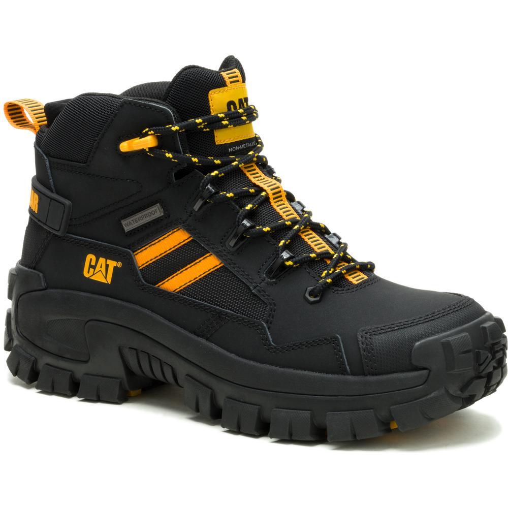 Cat Men's Invader Mid Vent Composite Toe Waterproof Slip Resistant Work Boot -Black- P91756 7 / Medium / Gray - Overlook Boots