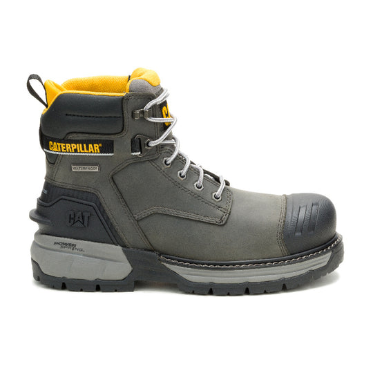 Cat Men's Excavator PowerSpring 6" WP Comp Toe Work Boot - Grey - P51102 6 / Medium / Grey - Overlook Boots