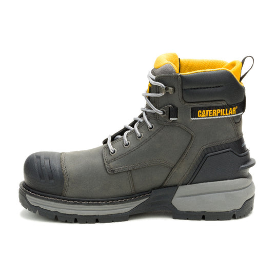 Cat Men's Excavator PowerSpring 6" WP Comp Toe Work Boot - Grey - P51102 - Overlook Boots