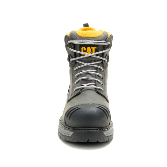 Cat Men's Excavator PowerSpring 6" WP Comp Toe Work Boot - Grey - P51102 - Overlook Boots