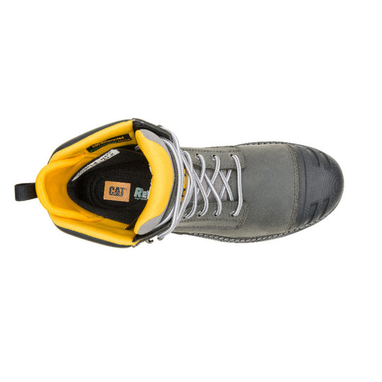Cat Men's Excavator PowerSpring 6" WP Comp Toe Work Boot - Grey - P51102 - Overlook Boots
