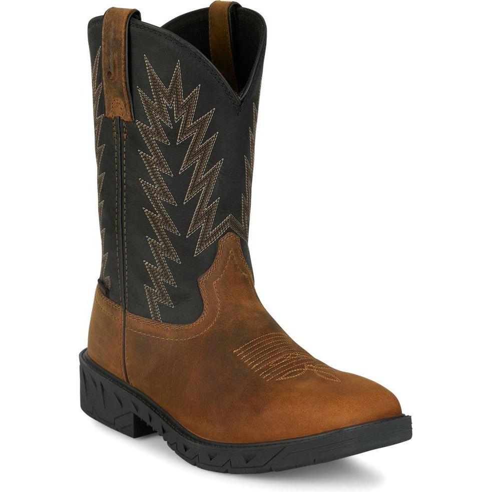 Justin Men's Taskmaker 11" Steel Toe WP Work Boot - PD4073 7 / Medium / Brown - Overlook Boots