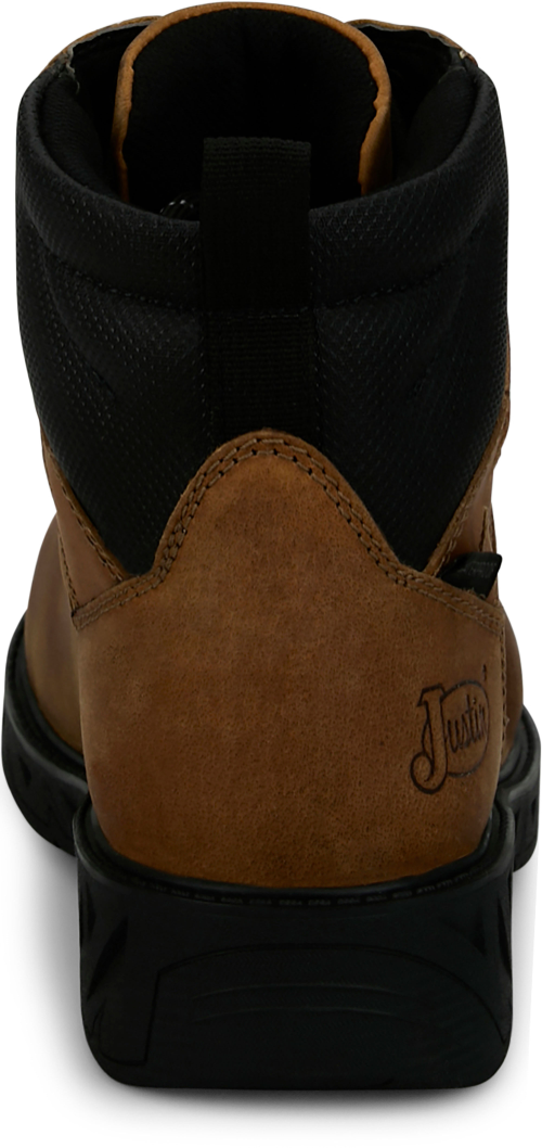 Justin Men's Gritland 6" Soft Toe Waterproof Work Boot - Brown - PD644 - Overlook Boots