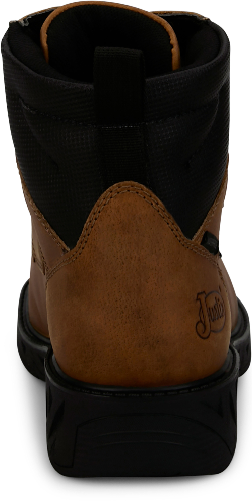 Justin Men's Gritland 6" Steel Toe Waterproof Work Boot - Brown - PD645 - Overlook Boots