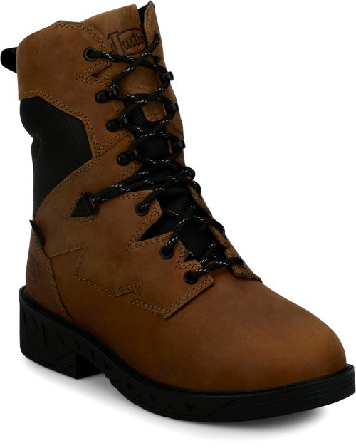 Justin Men's Underdog 11" Soft Toe Waterproof Work Boot - Brown - PD668 - Overlook Boots