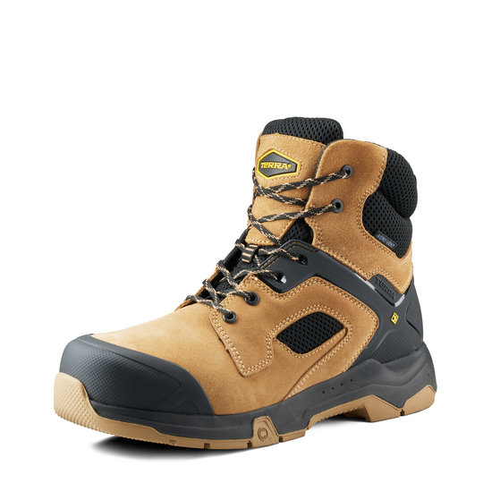 Terra Men's Cobalt 6" Composite Toe Waterproof Safety Work Boot - Tan - 1279TN - Overlook Boots