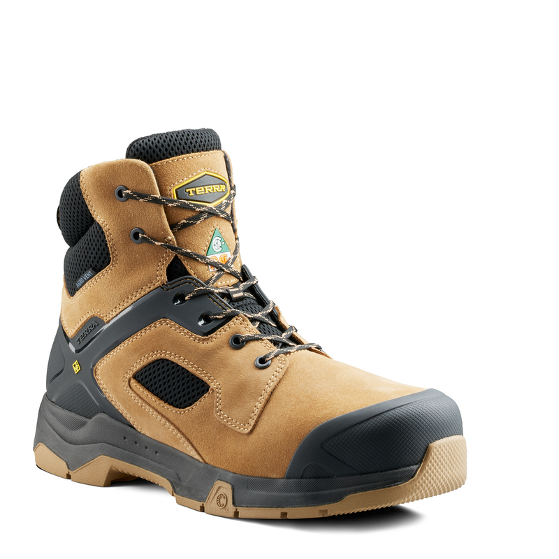 Terra Men's Cobalt 6" Composite Toe Waterproof Safety Work Boot - Tan - 1279TN 7 / Wide / Tan - Overlook Boots