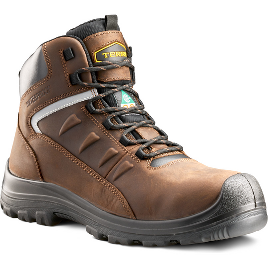 Terra Men's Terra Findlay 6" Comp Toe Waterproof Safety Work Boot- Brown- 1318DB 7 / Wide / Brown - Overlook Boots